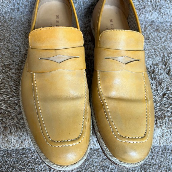 Mezlan Shoes Mezlan Battani Mens Tan Leather Penny Loafer Dress